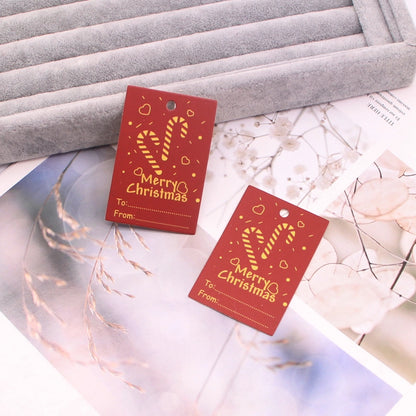 100 PCS/Package Minimalist Classic Style Christmas Color Block Jewelry Packaging Cards