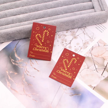 100 PCS/Package Minimalist Classic Style Christmas Color Block Jewelry Packaging Cards