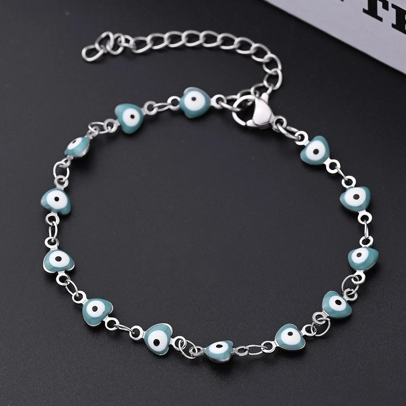 Ethnic Style Classic Style Artistic Devil's Eye Heart Shape Simple 304 Stainless Steel Bracelets In Bulk