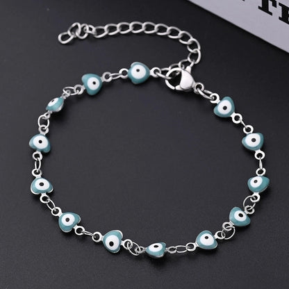 Ethnic Style Classic Style Artistic Devil's Eye Heart Shape Simple 304 Stainless Steel Bracelets In Bulk