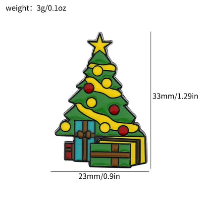 Cute Pin Christmas Tree Santa Claus Snowman Alloy Cartoon Enamel Unisex Brooches