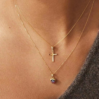 Retro Heart Shape Eye Stainless Steel Enamel Plating Pendant Necklace 1 Piece