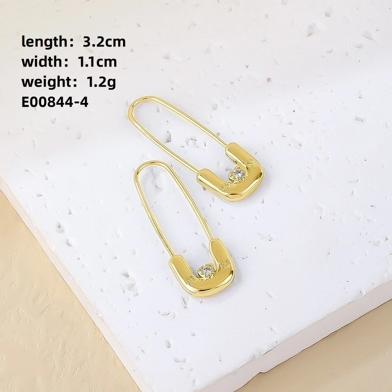 1 Pair Casual Minimalist Korean Style Solid Color Copper Earrings