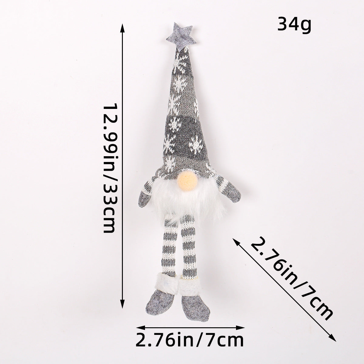 Christmas Decoration Christmas Sequin Lighted Rudolph Doll Christmas Glowing Faceless Gnome Doll Ornament