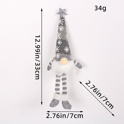 Christmas Decoration Christmas Sequin Lighted Rudolph Doll Christmas Glowing Faceless Gnome Doll Ornament