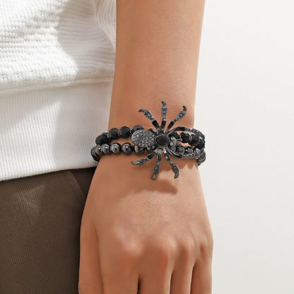 Minimalist Cool Style Spider Arylic Alloy Plating Halloween Men's Bracelets
