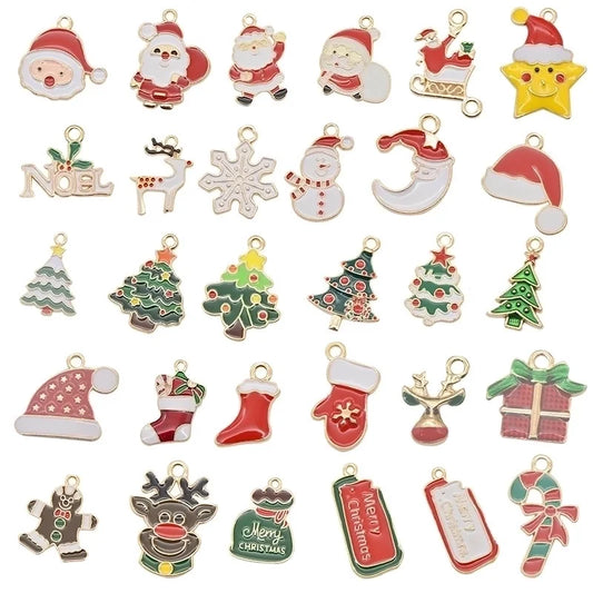 1 Piece Alloy Christmas Tree Santa Claus Christmas Socks Pendant Jewelry Accessories