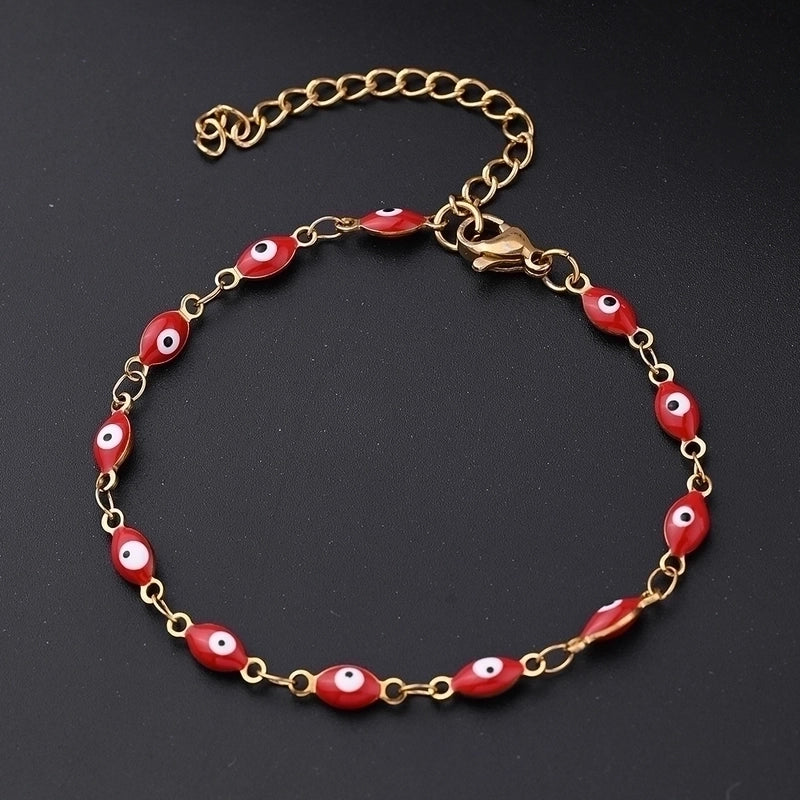 Ethnic Style Classic Style Artistic Devil's Eye Oval Simple 304 Stainless Steel 18K Gold Plated Bracelets In Bulk