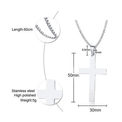 Jewelry Religion Cross 304 Stainless Steel Pendant Necklace