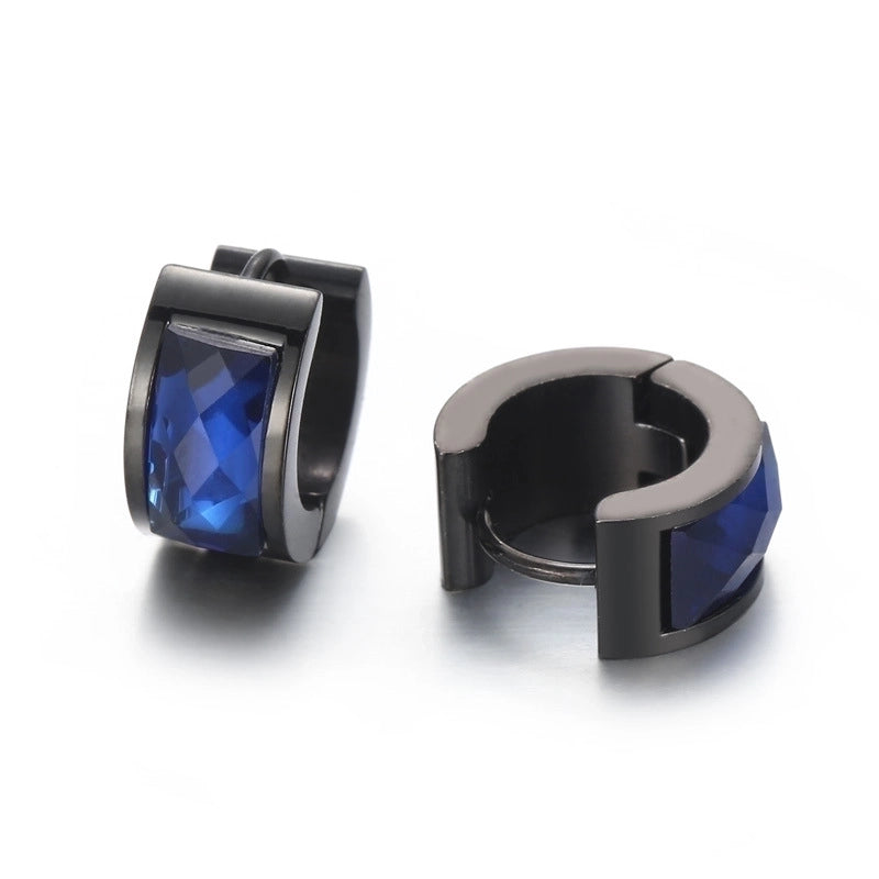 1 Pair Minimalist U Shape Plating Inlay Titanium Steel Glass 18K Gold Plated Earrings