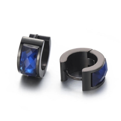 1 Pair Minimalist U Shape Plating Inlay Titanium Steel Glass 18K Gold Plated Earrings