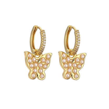 1 Pair Elegant Streetwear Water Droplets Snake Plating Inlay Copper Zircon Gold Plated Ear Studs