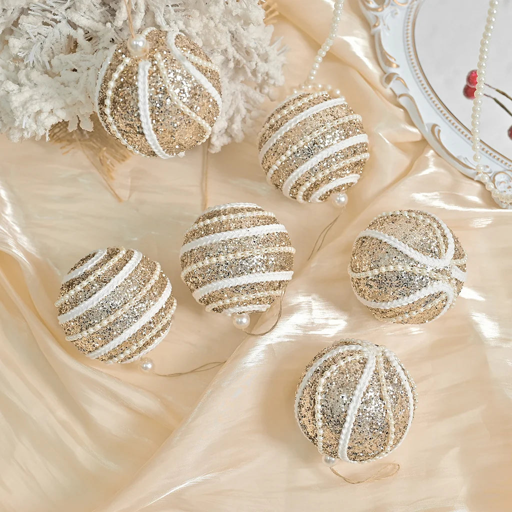 Lace Foam Christmas Ball Exquisite Sequin Christmas Tree Pendant Window Christmas Decoration
