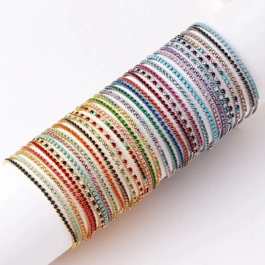 Vintage Style Solid Color Copper Zircon Bracelets In Bulk