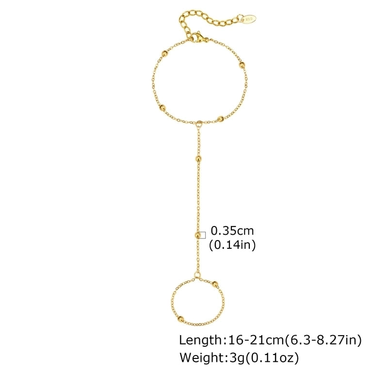 IG Style Round Heart Shape 201 Stainless Steel 18K Gold Plated Artificial Pearls Zircon Cable Chain Bracelets In Bulk