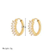 1 Pair Minimalist Geometric Plating Inlay 304 Stainless Steel Zircon Earrings