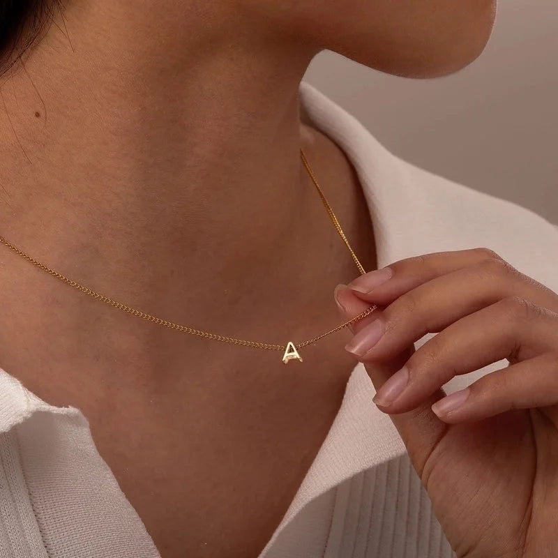 Elegant Letter 201 Stainless Steel 18K Gold Plated Pendant Necklace