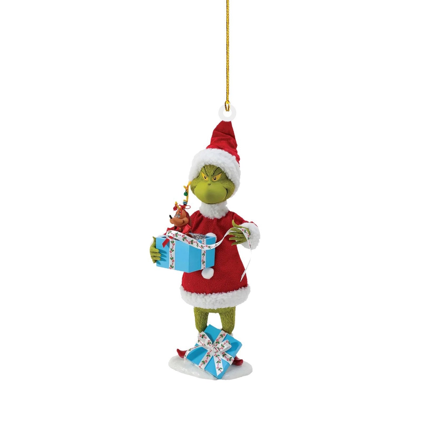 2 Pieces Christmas Green Furry Monster Ornament Hanging Decoration Christmas Tree Hanging Design Decoration Resin 3d