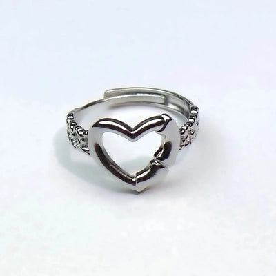 Minimalist Heart Shape Titanium Steel Open Rings