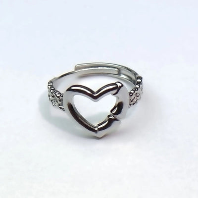 Minimalist Heart Shape Titanium Steel Open Rings