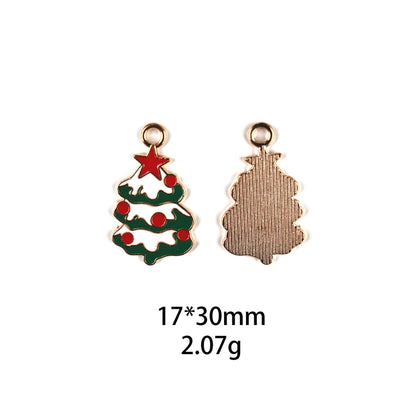 10 PCS/Package Zinc Alloy Christmas Tree Santa Claus Christmas Socks Pendant Jewelry Accessories