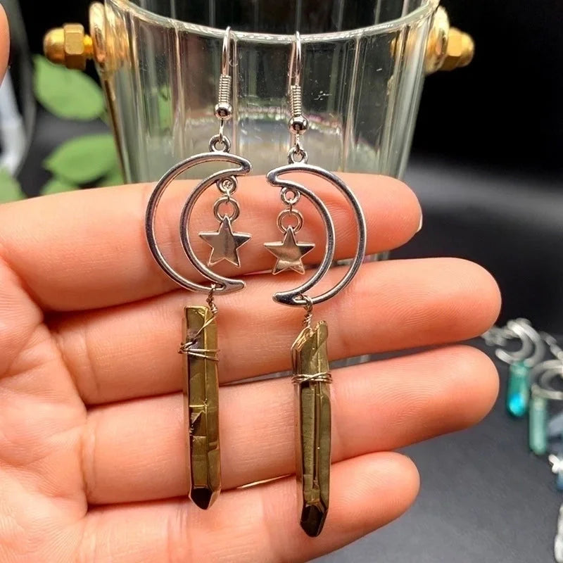 Retro Star Moon Alloy Women\'s Drop Earrings 1 Pair