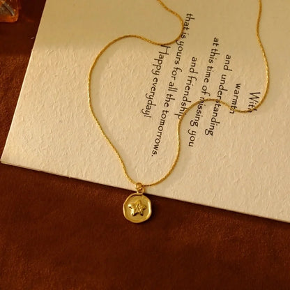 Vacation Marine Style Beach Tortoise Starfish Hippocampus 304 Stainless Steel 18K Gold Plated Pendant Necklace