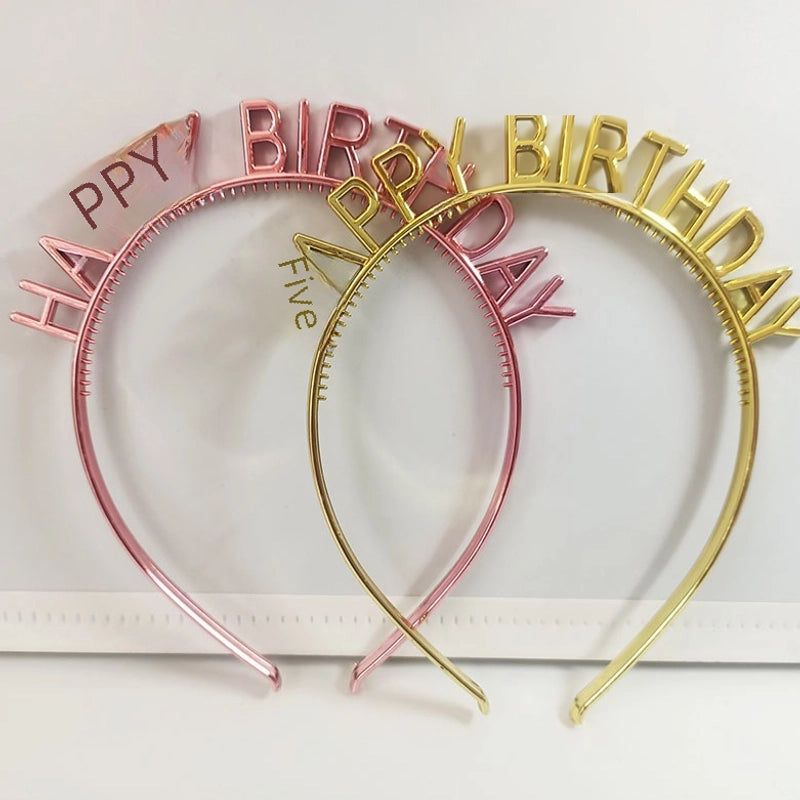 Christmas Valentine'S Day New Year Korean Style Happy Birthday English Letter Hair Band ABS Wedding Graduation Birthday