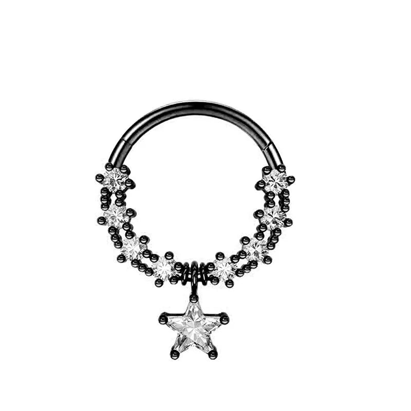 1 Piece Nose Rings & Studs Minimalist Classic Style Solid Color 304 Stainless Steel Inlay Rhinestones Nose Rings & Studs