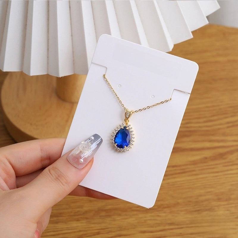 Copper Inlay Heart Shape Flower Rhinestones Pendant Necklace