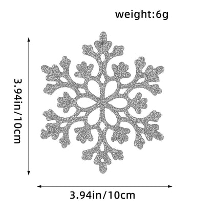 Christmas Decoration 10cm Snowflakes Plastic Sprinkles Snowflakes Christmas Tree Decoration Hollow Snowflake Ornaments