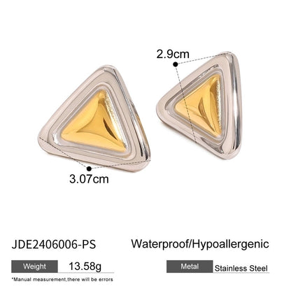 1 Pair Elegant Minimalist Classic Style Geometric Mixed Color Plating 304 Stainless Steel Ear Studs