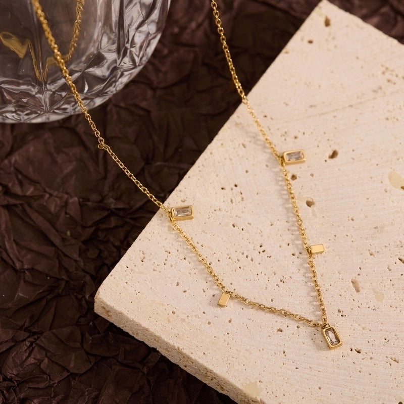 Titanium Steel Copper Leaf Heart Shape Pendant Necklace