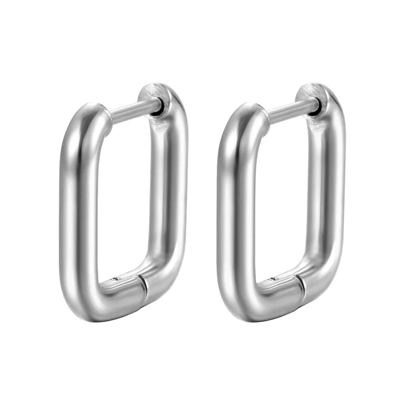 1 Pair Minimalist Square Plating 201 Stainless Steel 18K Gold Plated Earrings