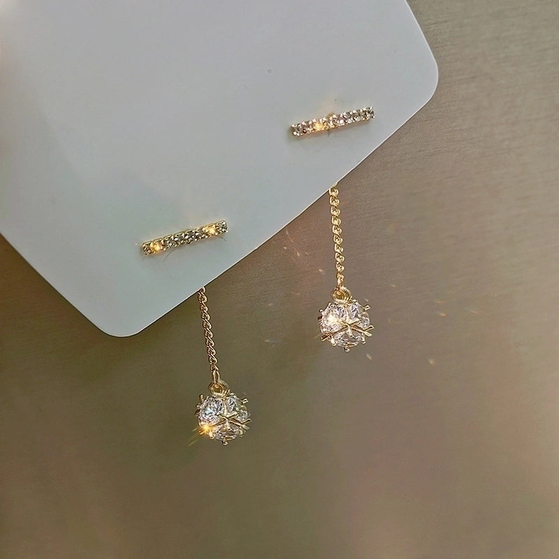 1 Pair Sweet Heart Shape Flower Butterfly Inlay Imitation Pearl Alloy Rhinestones Earrings