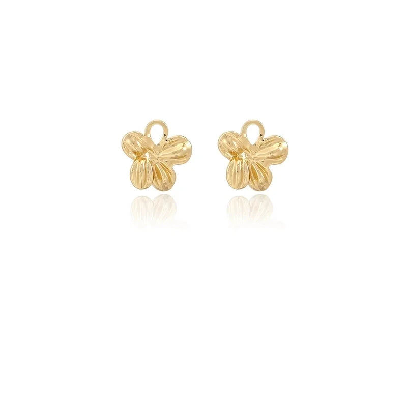 1 Pair Casual Minimalist Streetwear Waves Heart Shape Flower Plating 304 Stainless Steel Ear Studs