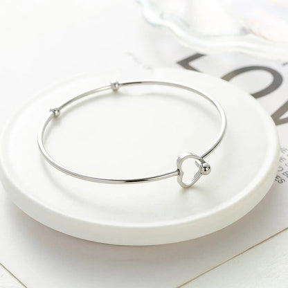 Minimalist Heart Shape Stainless Steel Titanium Steel Bangle In Bulk