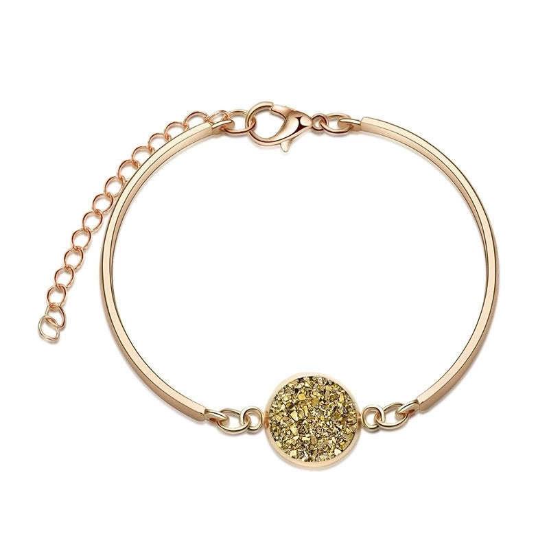 Fashion Hot-selling Alloy Silver Round Crystal Love Natural Stone Bracelet