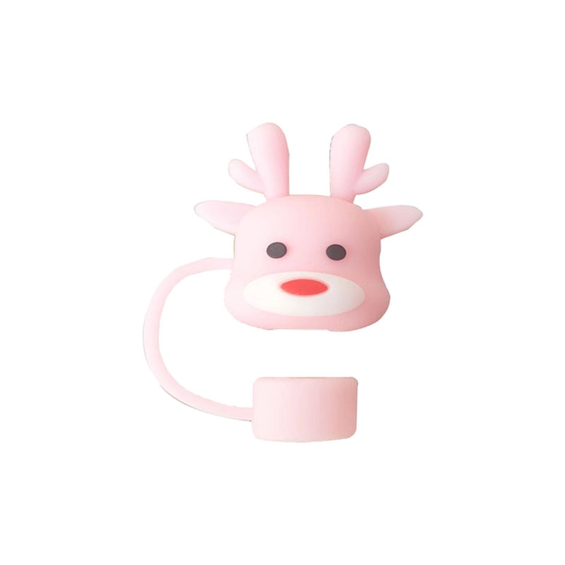 Christmas Cute Christmas Tree Santa Claus Snowman Silica Gel Straw Decorative Cap 1 Piece