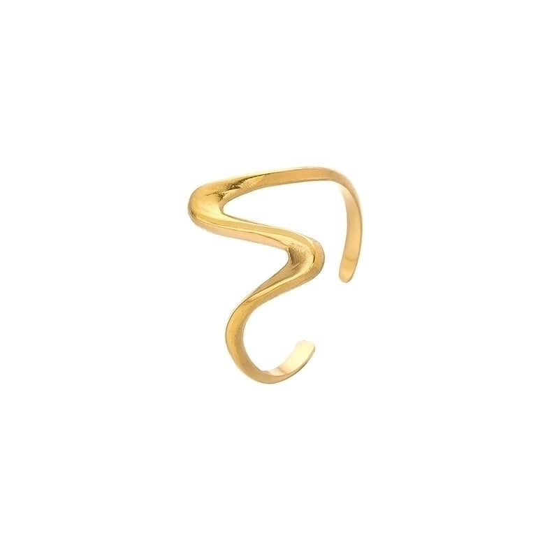 Fashion Geometric 304 Stainless Steel 18K Gold Plated Plating Open Ring