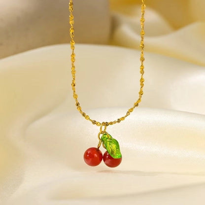 1 Pair Cute Sweet Fruit Plating 304 Stainless Steel 18K Gold Plated Drop Earrings
