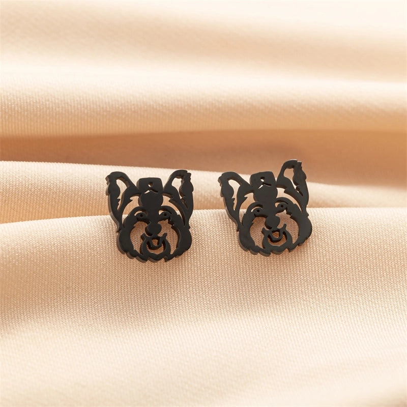 1 Pair Cute Basic Classic Style Dog Lion Cat Polishing Plating 304 Stainless Steel 18K Gold Plated Ear Studs