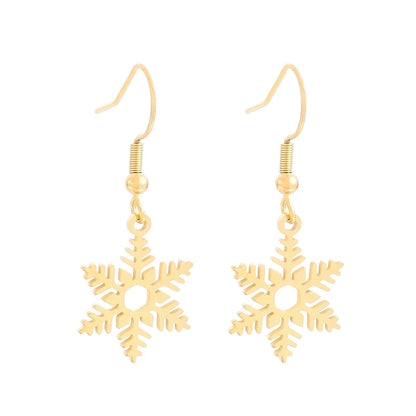 Vacation Snowflake Titanium Steel 18K Gold Plated Plating Bracelets Earrings Necklace