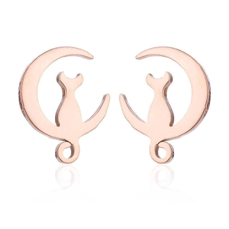 Minimalist Dog Cat Plating 304 Stainless Steel Stainless Steel Earrings