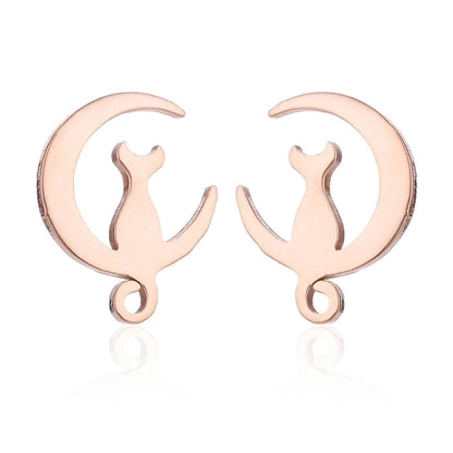 Minimalist Dog Cat Plating 304 Stainless Steel Stainless Steel Earrings