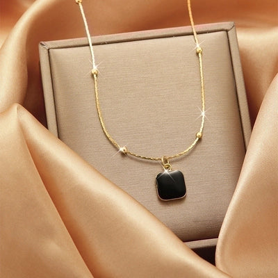2 Pieces Titanium Steel Vintage Style Tassel Plating Doll Constellation Crown Pendant Necklace