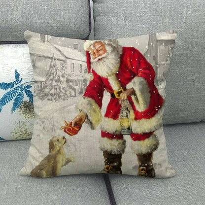Christmas Nordic Style Modern Style Classic Style Christmas Tree Santa Claus Dog Linen Pillow Cases Couch & Sofa Decor