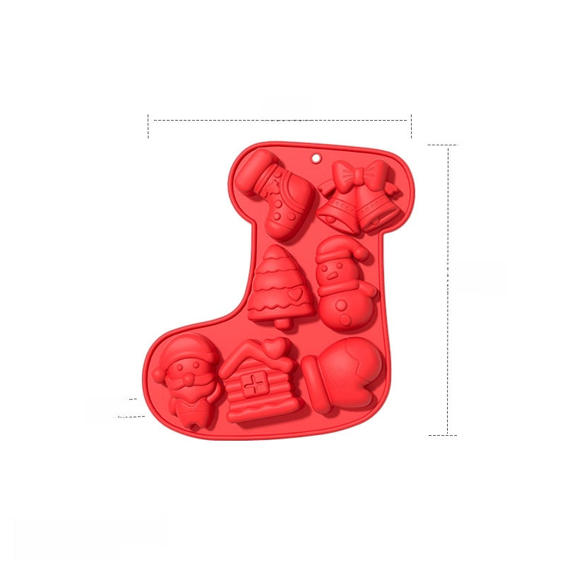 In Stock 6 Even Christmas Silicone Cake Mold DIY Household Kitchen Food Grade Baking Tools Manufacturers