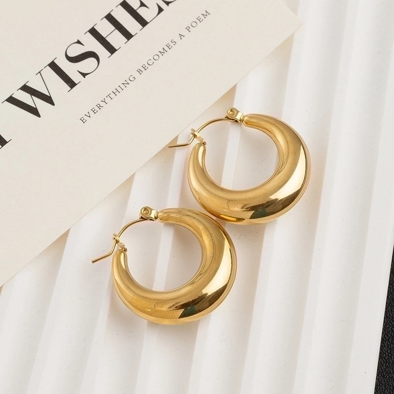 1 Pair Classic Style Geometric Plating Titanium Steel Earrings