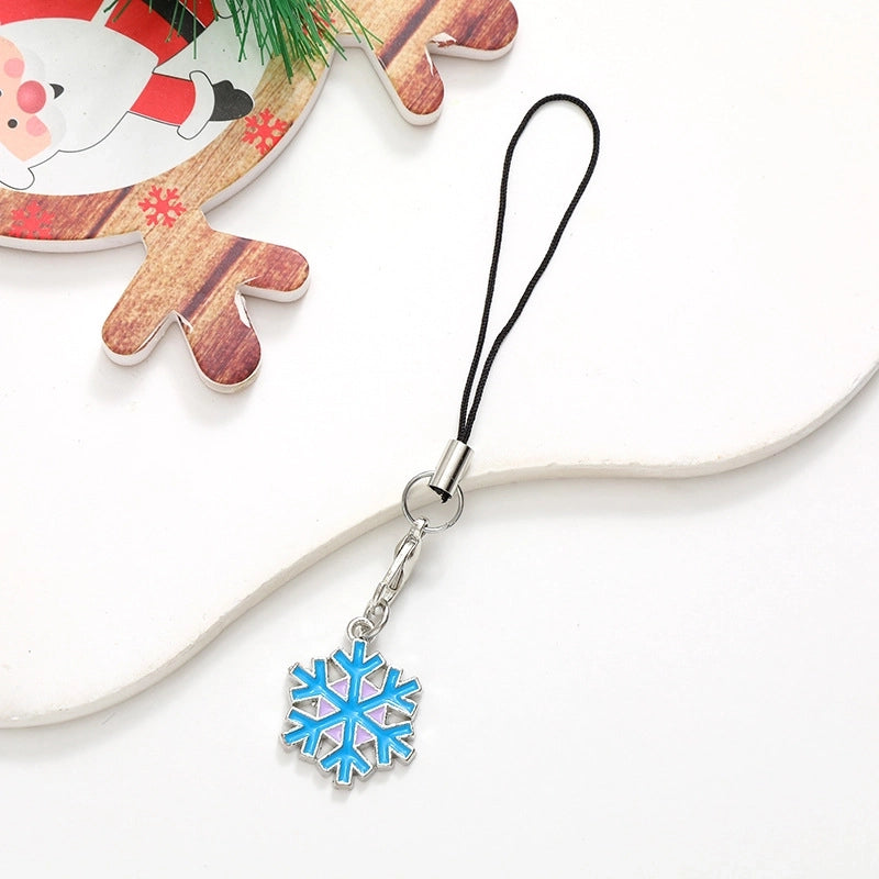 Cute Christmas Tree Snowman Snowflake Alloy Plating Christmas Bag Pendant Mobile Phone Chain